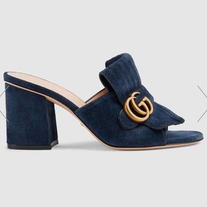 Brand new Gucci geek mules - Navy Blue Suede